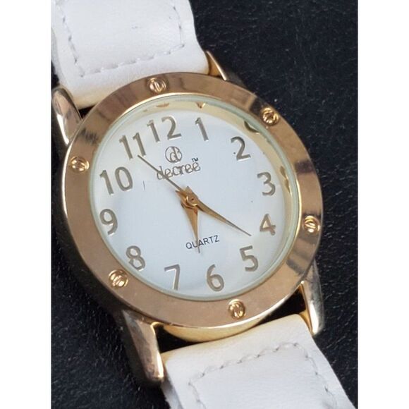 VINTAGE decree White Gold Tone Quartz Women's 90s Y2K Watch- PT1715 - Picture 7 of 10